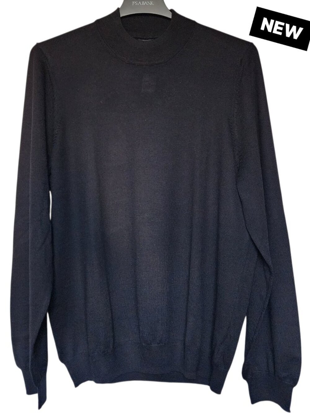 3XLT Black Mockneck Sweater Tall Merino Wool Blend Charcoal Jos A Bank Mens NEW!